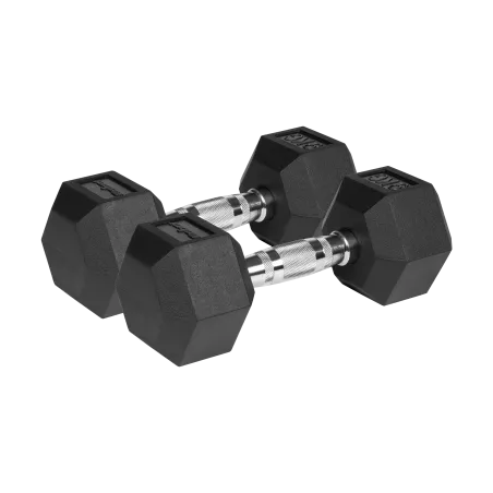 Hantle żeliwne gumowane HEX 2x9 kg REBEL ACTIVE