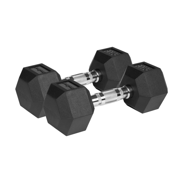 Hantle żeliwne gumowane HEX 2x9kg , REBEL ACTIVE Hantle żeliwne gumowane HEX 2x9kg , REBEL ACTIVE