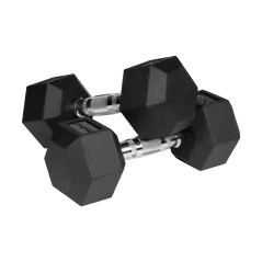 Hantle żeliwne gumowane HEX 2x9kg , REBEL ACTIVE