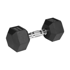 Hantle żeliwne gumowane HEX 2x9kg , REBEL ACTIVE