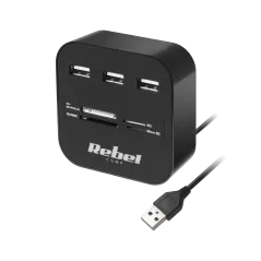 HUB USB 2.0 3 portowy z czytnikiem kart pamięci