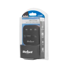 HUB USB 2.0 3 portowy z czytnikiem kart pamięci