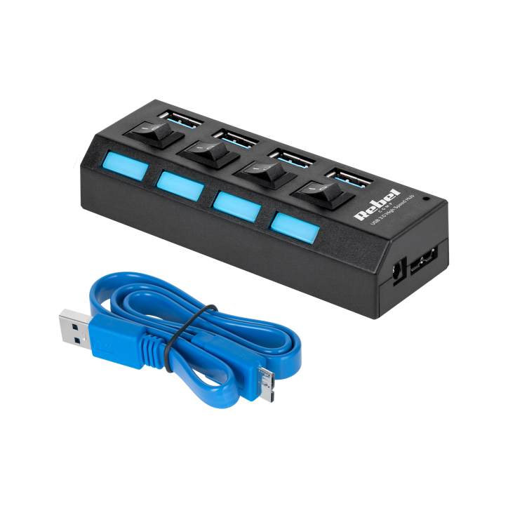 HUB USB 3.0 4 portowy Rebel HUB USB 3.0 4 portowy Rebel