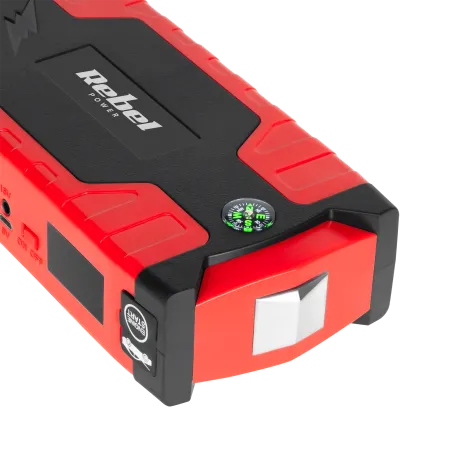 Jump starter - power bank z przewodami rozruchowymi i kompresorem