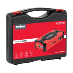 Jump starter - power bank z przewodami rozruchowymi i kompresorem