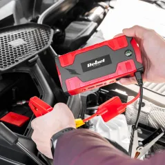 Jump starter - power bank z przewodami rozruchowymi i kompresorem