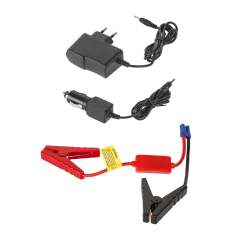 Jump starter - power bank, urządzenie rozruchowe z kablami w zestawie