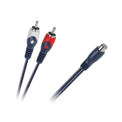 Kabel 1 x RCA gniazdo - 2 wtyki RCA 0.2m