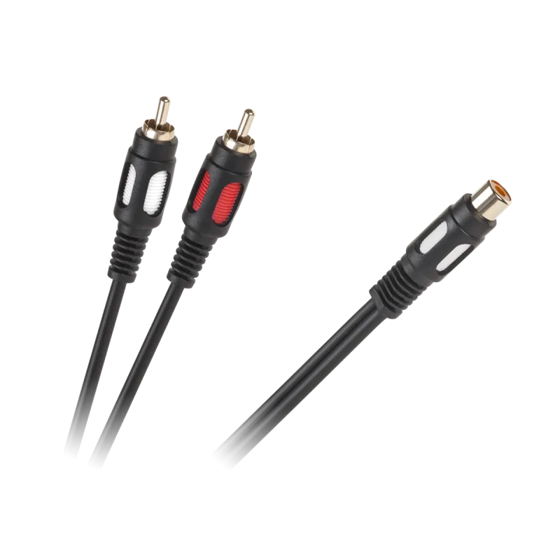 Kabel 1RCA gniazdo - 2 wtyki RCA 25cm Kabel 1RCA gniazdo - 2 wtyki RCA 25cm