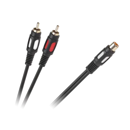 Kabel 1RCA gniazdo - 2 wtyki RCA 25cm