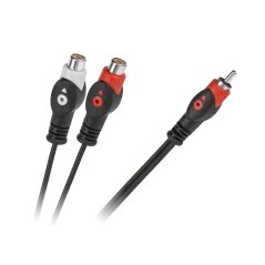 Kabel 1RCA wtyk-2RCA gniazdo 5m łezka