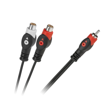 Kabel 1RCA wtyk-2RCA gniazdo 5m łezka
