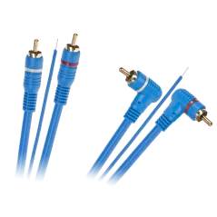 Kabel 2 x RCA - 2 x RCA + żyła 5m kątowo - prosty