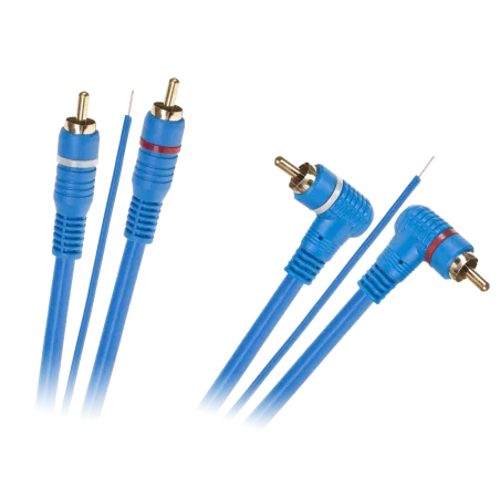 Kabel 2 x RCA - 2 x RCA + żyła 5m kątowo - prosty