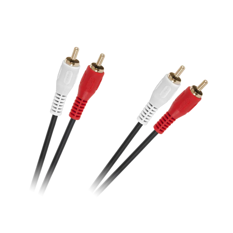Kabel 2 x RCA - 2 x RCA 1,5m czarny 4mm Kabel 2 x RCA - 2 x RCA 1,5m czarny 4mm