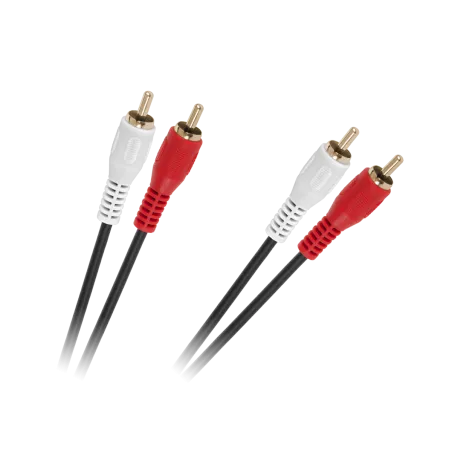 Kabel 2 x RCA - 2 x RCA 1,5m czarny 4mm