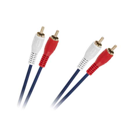 Kabel 2 x RCA - 2 x RCA 3m niebieski 4mm