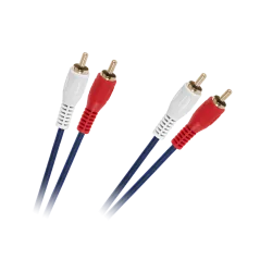 Kabel 2 x RCA - 2 x RCA 5m niebieski 4mm