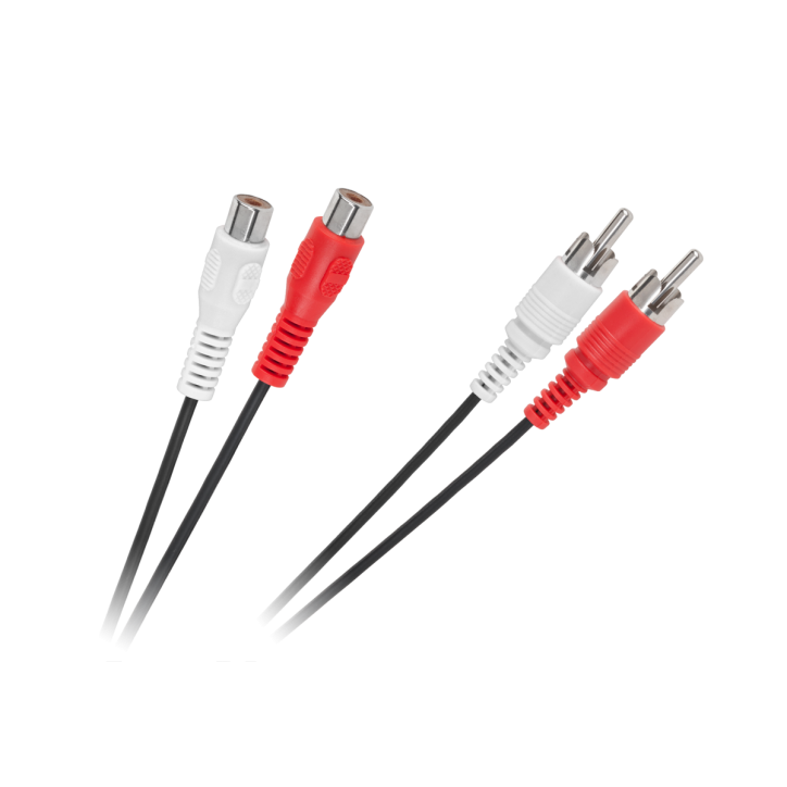Kabel 2 x RCA wtyk - 2 x RCA gniazdo 1,5m Kabel 2 x RCA wtyk - 2 x RCA gniazdo 1,5m