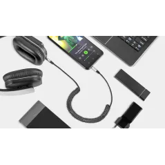 Kabel audio Jack 3.5 wtyk - wtyk REBEL spirala 100 cm