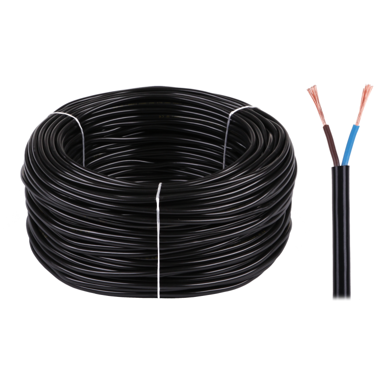 Kabel elektryczny OMY 2x0,75 300/300V czarny