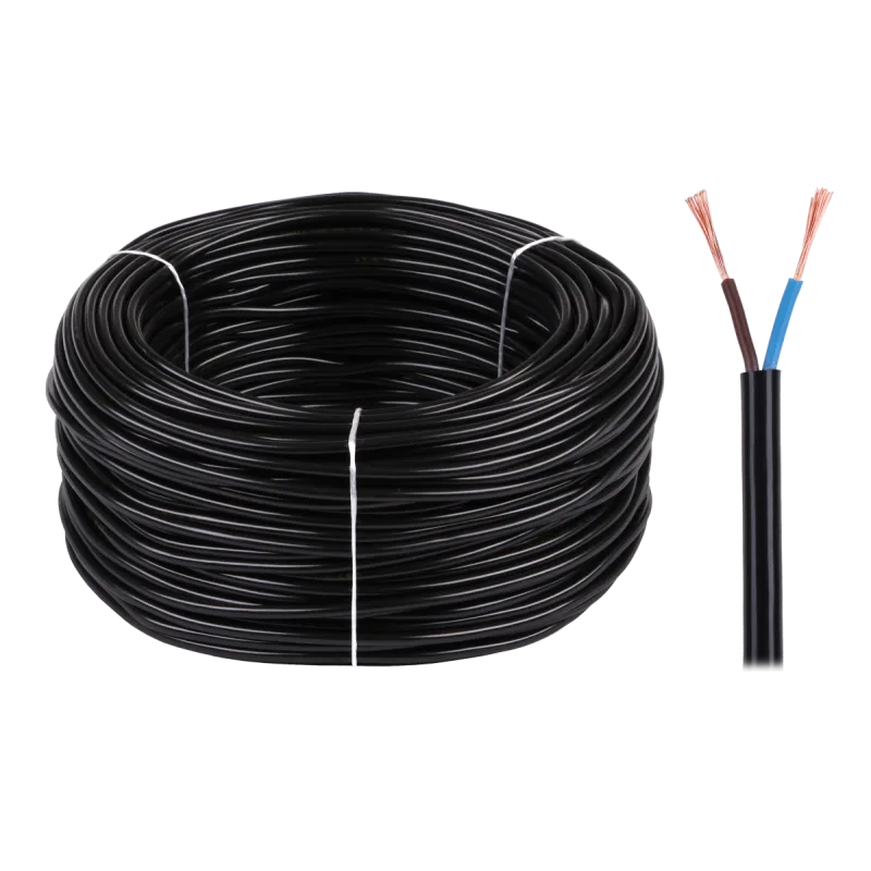 Kabel elektryczny OMY 2x0,75 300/300V czarny Kabel elektryczny OMY 2x0,75 300/300V czarny