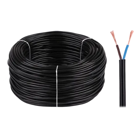 Kabel elektryczny OMY 2x0,75 300/300V czarny