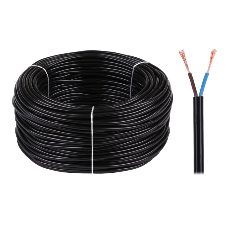 Kabel elektryczny OMY 2x0,75 300/300V czarny Kabel elektryczny OMY 2x0,75 300/300V czarny