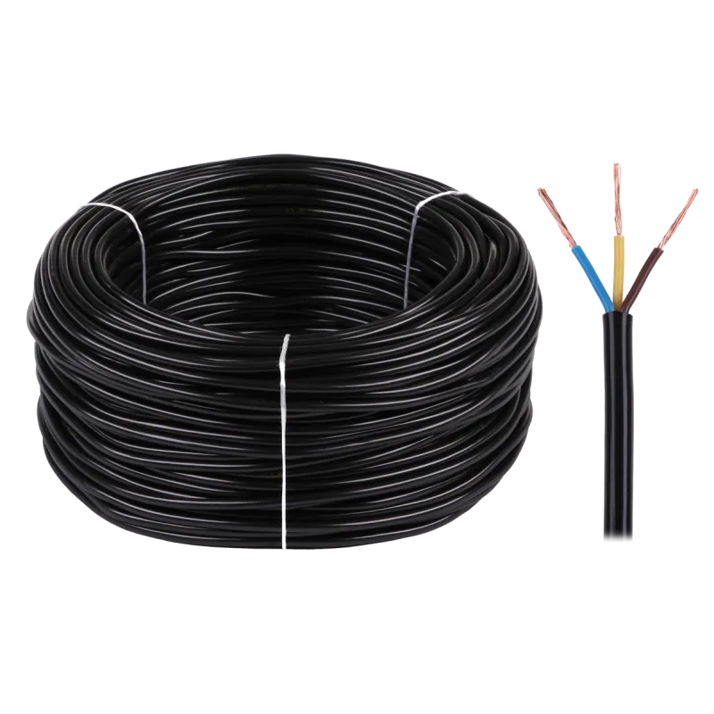 Kabel elektryczny OMY 3x0,75 300/300V czarny