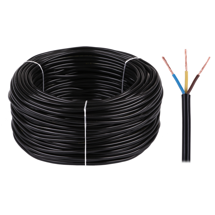 Kabel elektryczny OMY 3x1 300/300V czarny Kabel elektryczny OMY 3x1 300/300V czarny