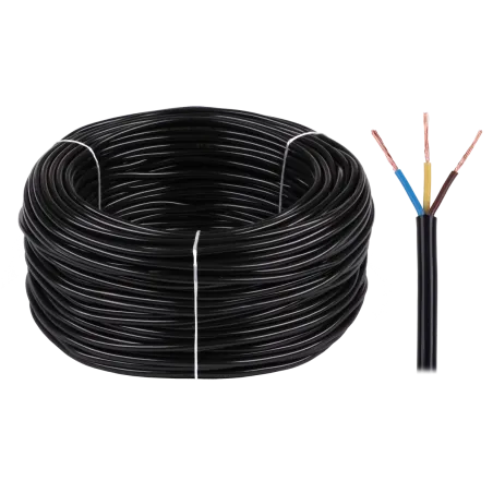Kabel elektryczny OMY 3x1,5 300/300V czarny
