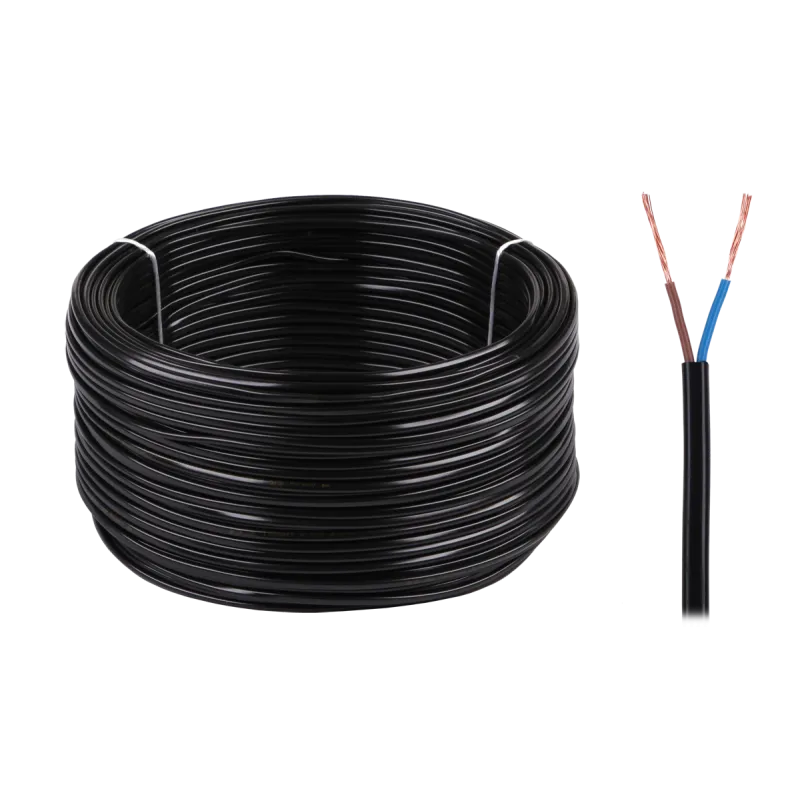 Kabel elektryczny OMYp 2x0,5 300/300V czarny Kabel elektryczny OMYp 2x0,5 300/300V czarny