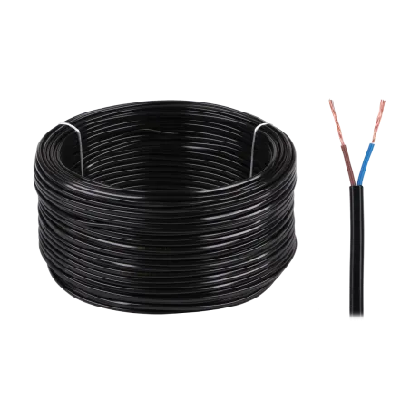 Kabel elektryczny OMYp 2x0,75 300/300V czarny