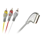 Kabel Euro-3RCA 1.5m srebrny łezka blister Kabel Euro-3RCA 1.5m srebrny łezka blister