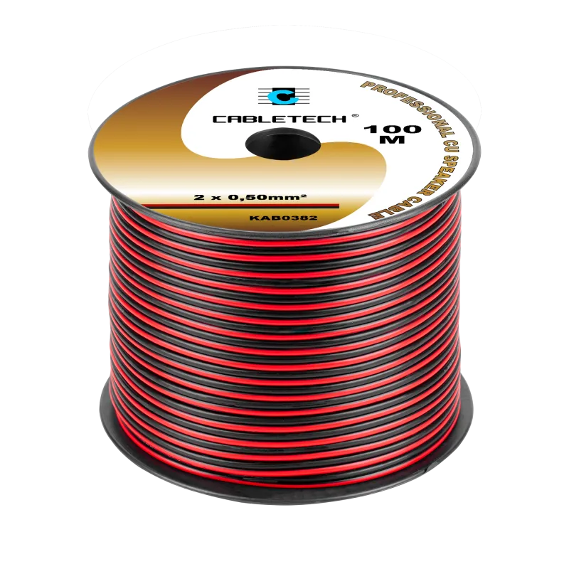 Kabel głośnikowy 0,5mm czarno-czerwony Kabel głośnikowy 0,5mm czarno-czerwony