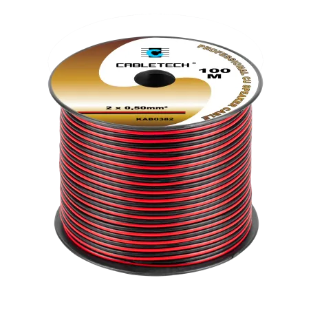 Kabel głośnikowy 0,5mm czarno-czerwony