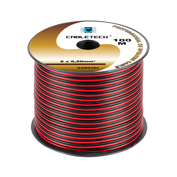 Kabel głośnikowy 0,5mm czarno-czerwony Kabel głośnikowy 0,5mm czarno-czerwony