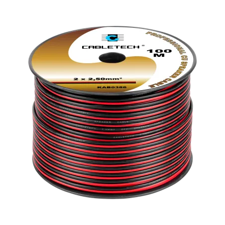 Kabel głośnikowy 2,5mm czarno-czerwony
