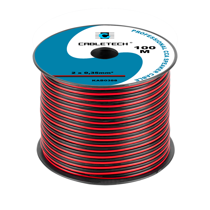 Kabel głośnikowy CCA 0.35mm czarno-czerwony