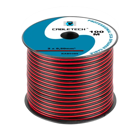 Kabel głośnikowy CCA 0.50mm czarno-czerwony