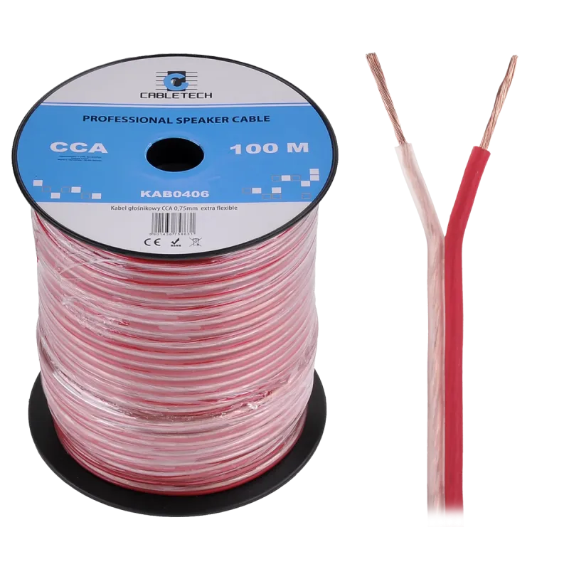 Kabel głośnikowy CCA 0.75mm Cabletech extra flexible Kabel głośnikowy CCA 0.75mm Cabletech extra flexible