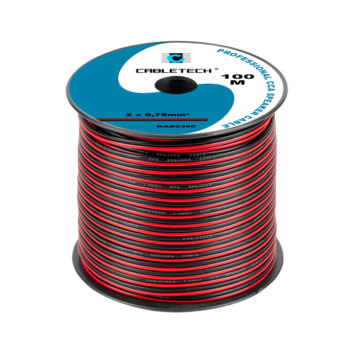 Kabel głośnikowy CCA 0.75mm czarno-czerwony Kabel głośnikowy CCA 0.75mm czarno-czerwony
