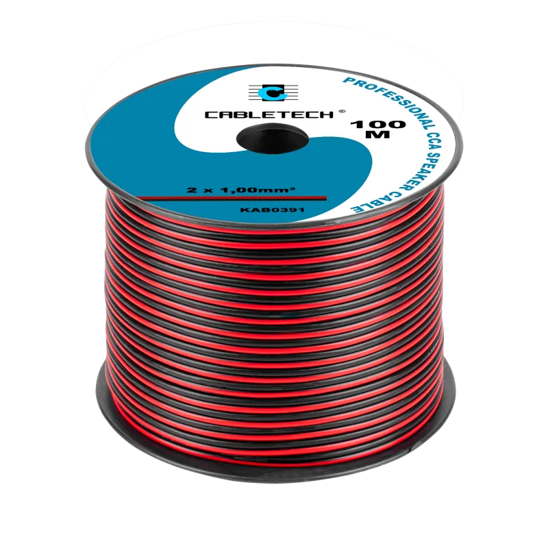 Kabel głośnikowy CCA 1.0mm czarno-czerwony