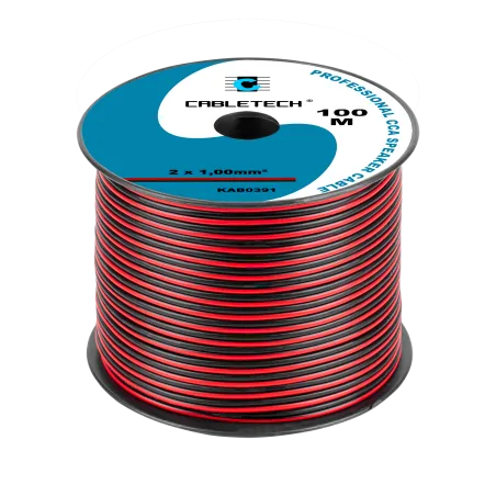 Kabel głośnikowy CCA 1.0mm czarno-czerwony