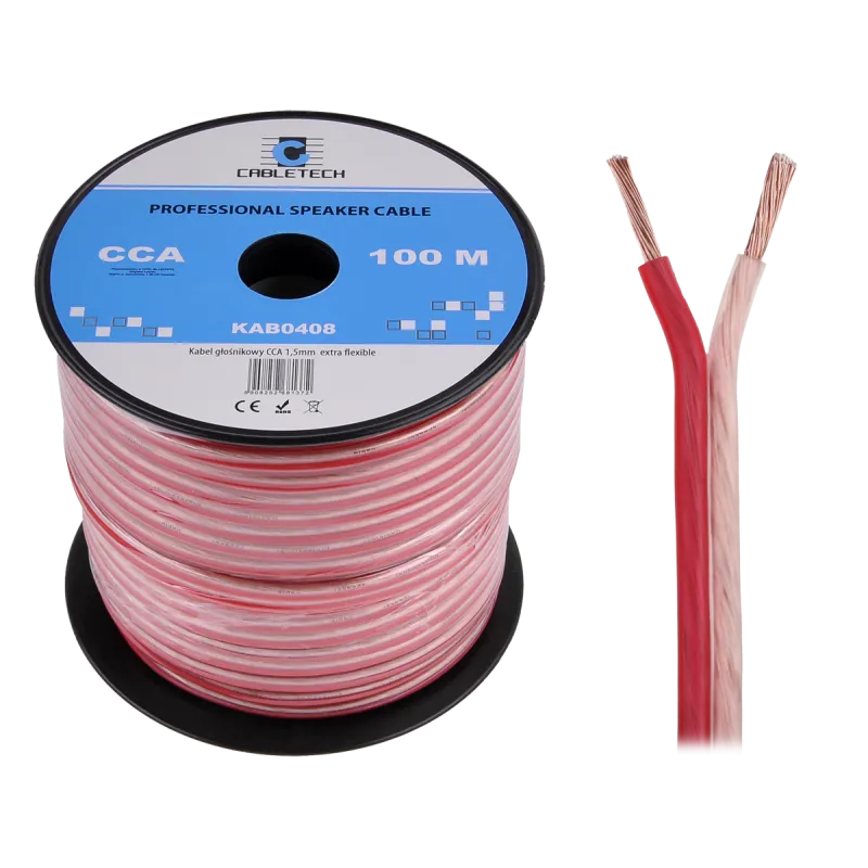 Kabel głośnikowy CCA 1.5mm Cabletech extra flexible Kabel głośnikowy CCA 1.5mm Cabletech extra flexible