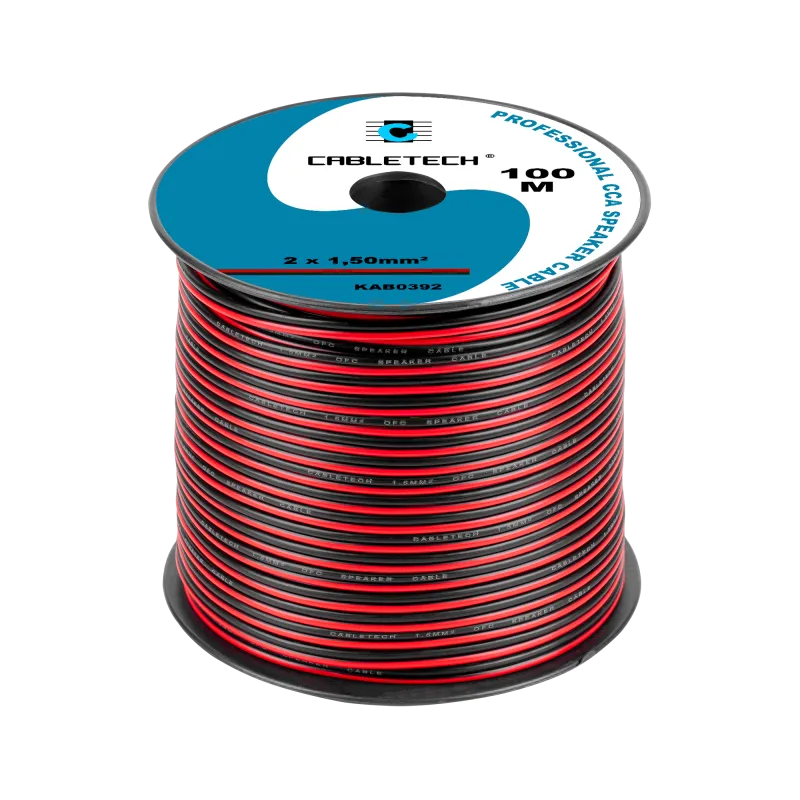 Kabel głośnikowy CCA 1.5mm czarno-czerwony Kabel głośnikowy CCA 1.5mm czarno-czerwony