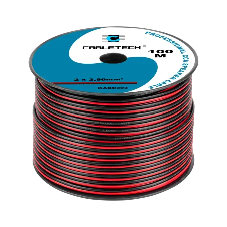 Kabel głośnikowy CCA 2.5mm czarno-czerwony