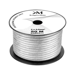 Kabel głośnikowy profesjonalny OFC Kruger&Matz 2 x 2.5mm + ekran foliowy