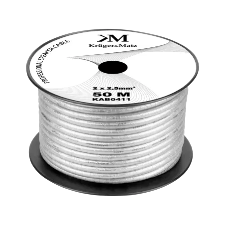 Kabel głośnikowy profesjonalny OFC Kruger&Matz 2 x 2.5mm + ekran foliowy