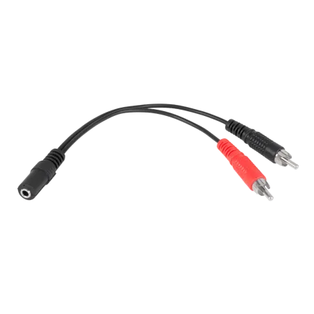 Kabel gniazdo jack 3.5-2xRCA 20cm